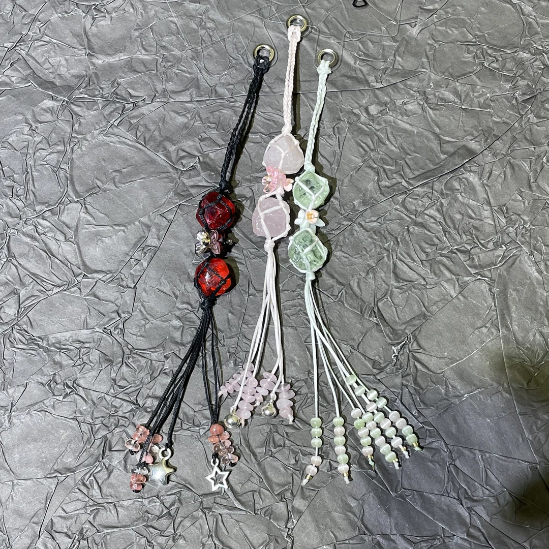 非金属布艺手链 Macrame手工编织手链【手机链】