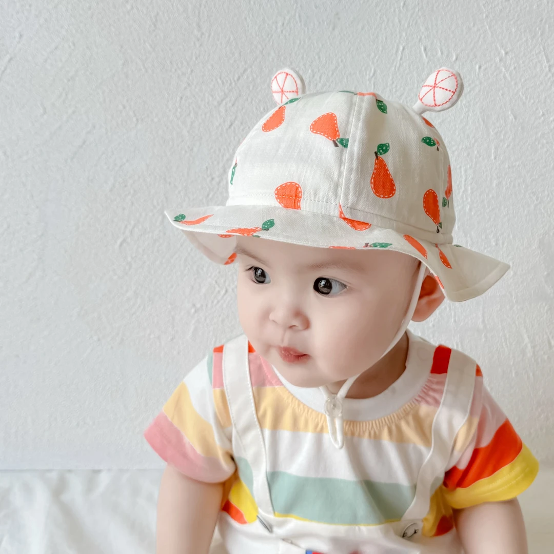 春夏宝宝薄款透气盆帽韩版渔夫帽男女宝宝遮阳防晒帽婴幼儿太阳帽