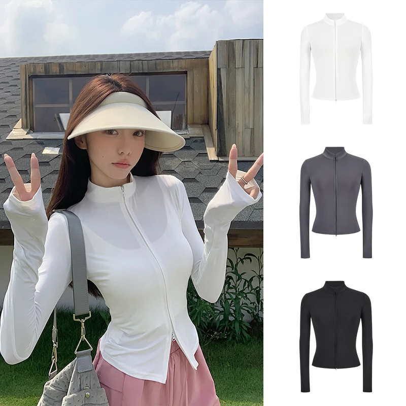 Moses Queen/魔西女王凉感速干双拉链防晒衣夏季开衫掐腰显瘦外套