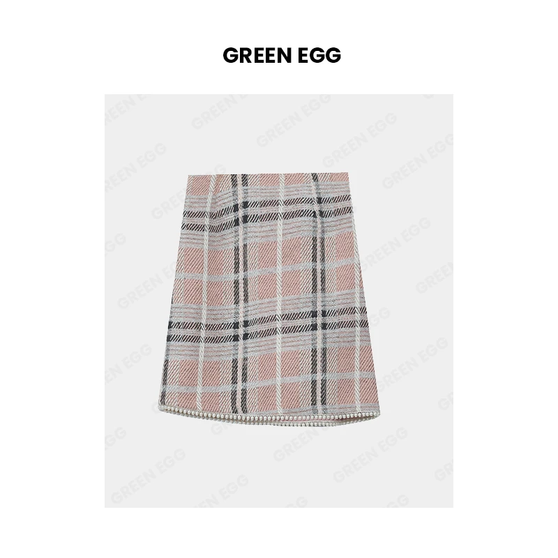 【年末狂欢】A0032秋冬新品加肥胖mm气质撞色小香半身裙