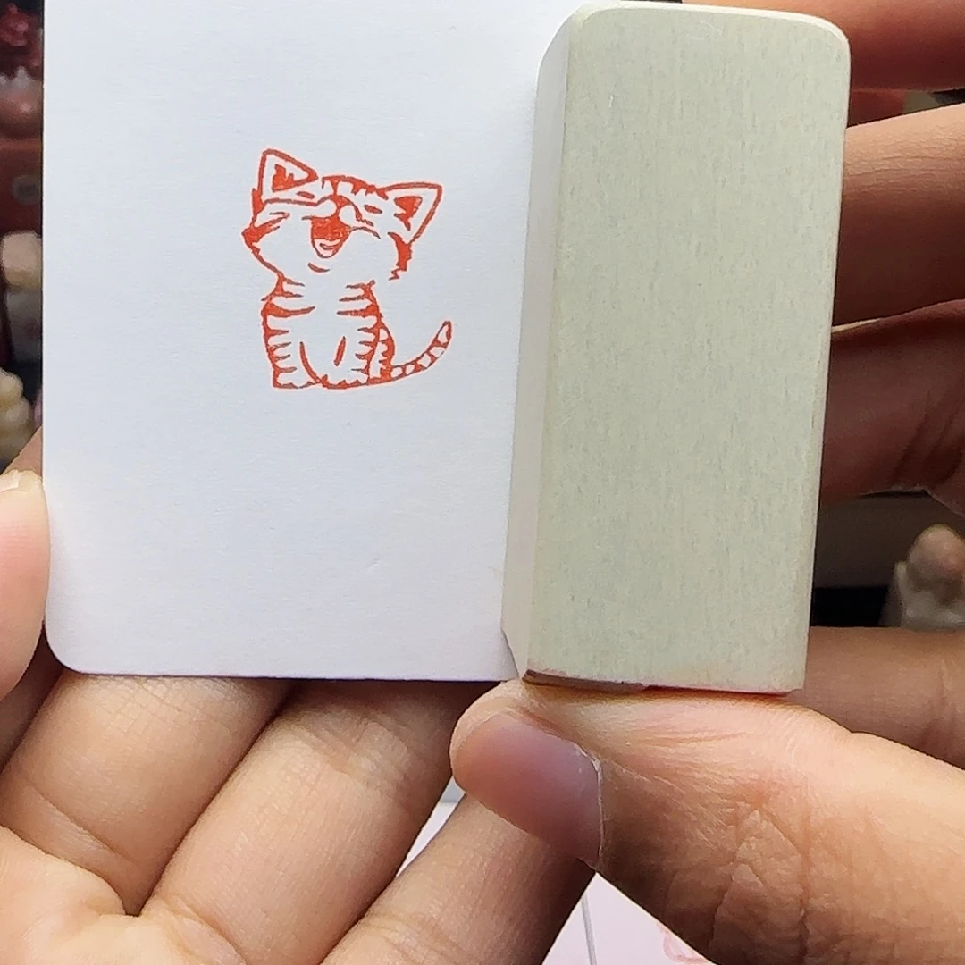 寿山石印石2.0笑脸猫 手工篆刻