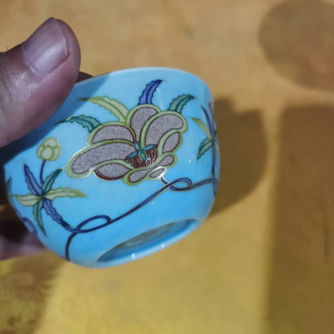 B133手工天青色杯子当代陶瓷摆件