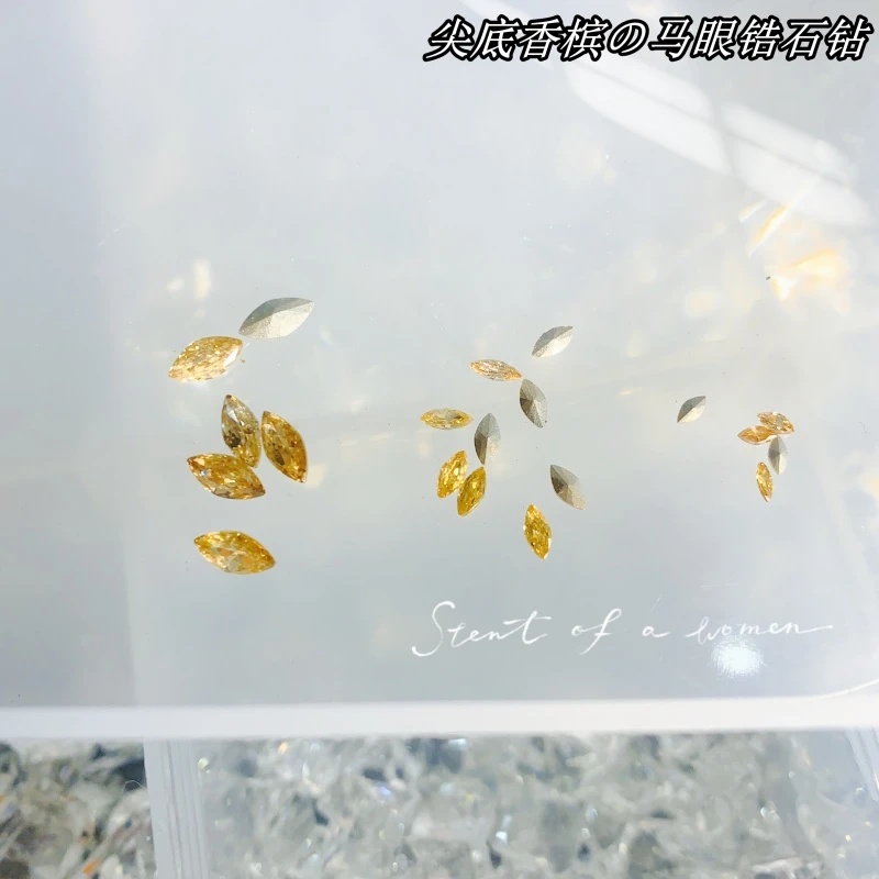 SX爆闪尖底香槟马眼锆石钻精品美甲迷你填缝麦穗异形钻网红美甲