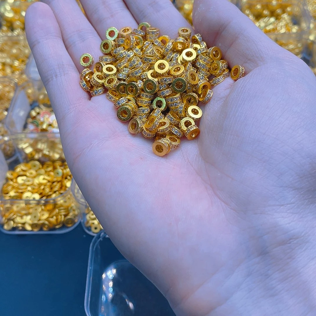 锆石铜合金镶嵌白色锆石隔片6mm10个