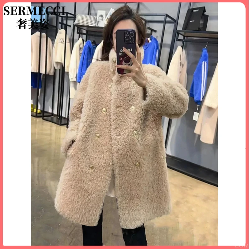 秋冬季新款轻奢立领加厚显气质修身显瘦外套女中长款高端绒大衣