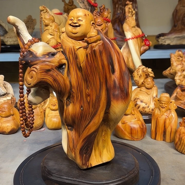 柏木太行崖柏弥勒佛