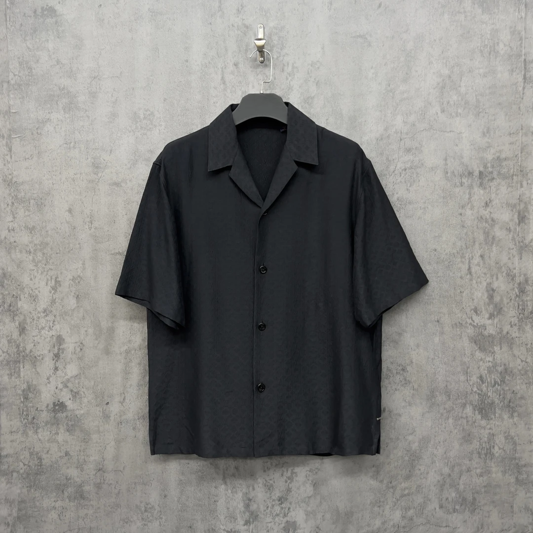 未使用 LouisVuitton/路易威登 Lv满Logo立体短袖衬衫/ZK752/L码