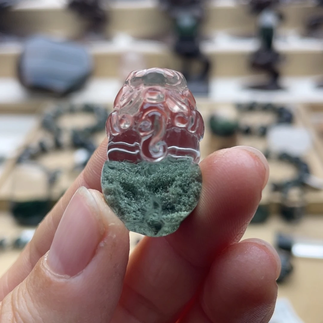 未镶嵌水晶颈饰绿幽灵聚宝盆貔貅