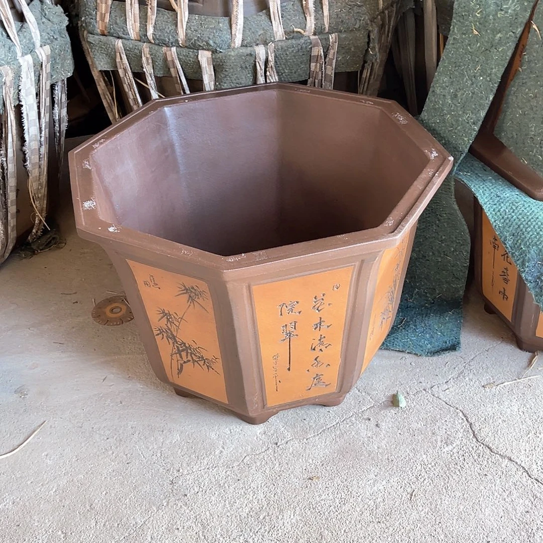 紫砂花盆大高八方盆一个对角71 X67 X46