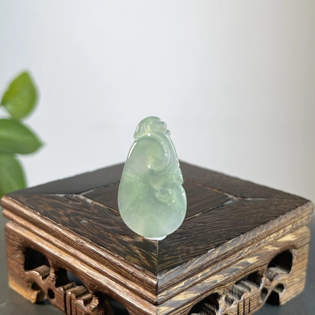 JXA26-97 天然缅甸A货翡翠 如意