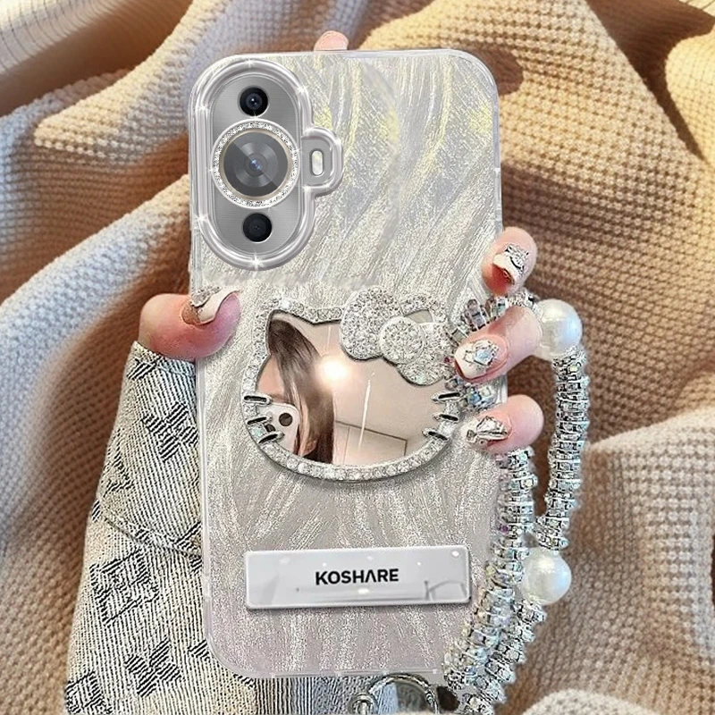 自带镜头膜华为Nova11手机壳Nova11Pro镶钻kt猫镜子Nova11Ultra软