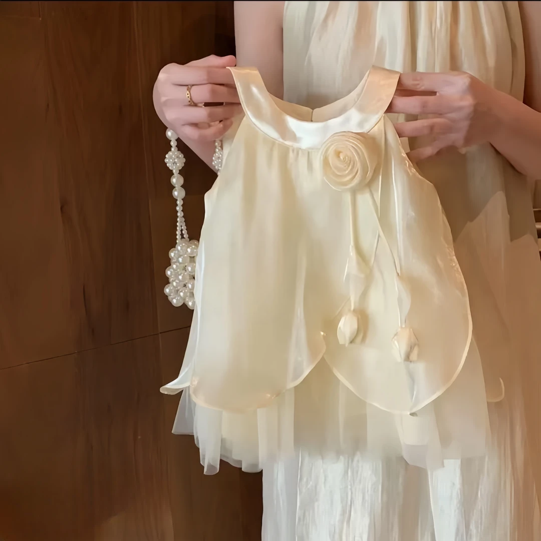 女童夏装连衣裙2025新款洋气时髦儿童雪纺裙子女孩夏季吊带公主裙