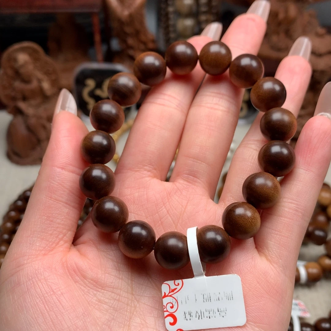 手串/手链檀香木老山檀香1.2焦糖黑肉沉水檀香王