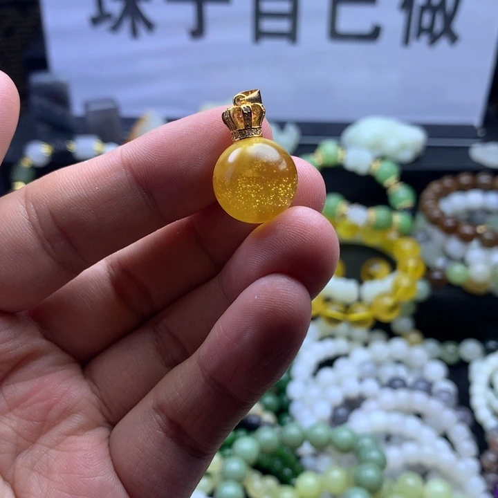 果***.未镶嵌颈饰琥珀天然琥珀转运珠