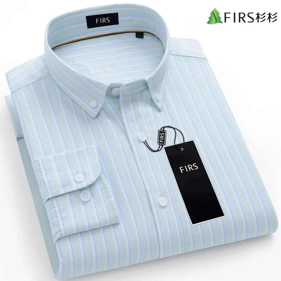 【高档阿克苏纯棉 】杉杉男士长袖纯棉条纹休闲衬衫商务免烫衬衣男