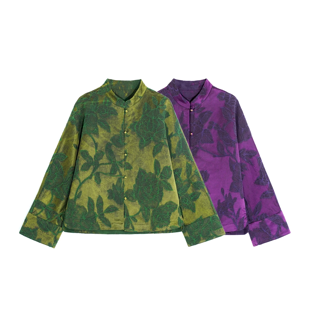 反季专场香云纱新款双面穿气质提花缎百搭香云纱外套RB121901