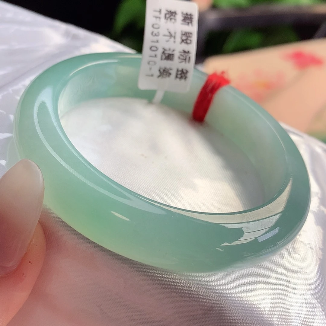 未镶嵌手镯翡翠天然A货翡翠56-57青苹果绿 种色兼备44号