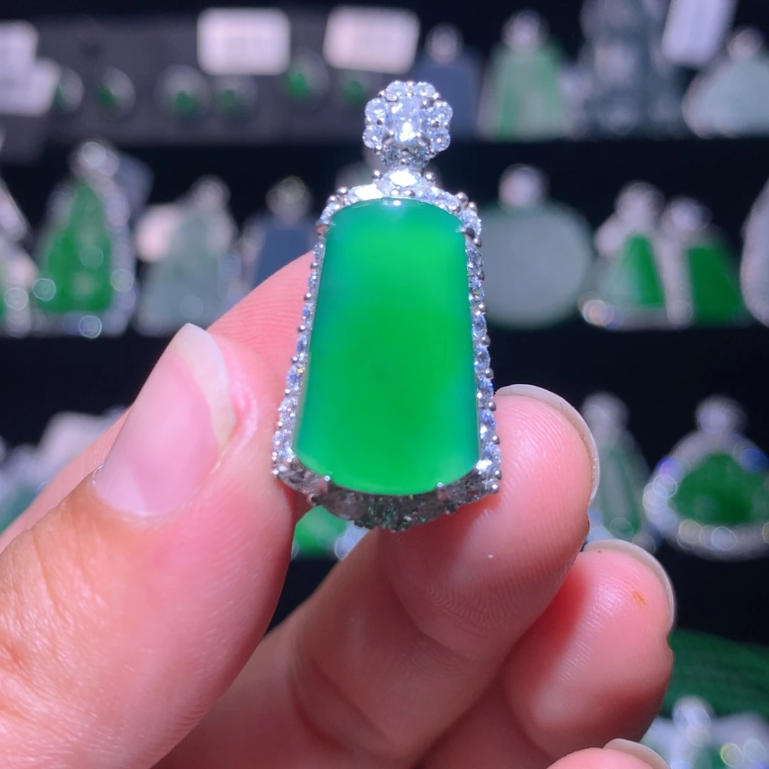 【闪购商品】翡翠银S925镶嵌颈饰天然翡翠