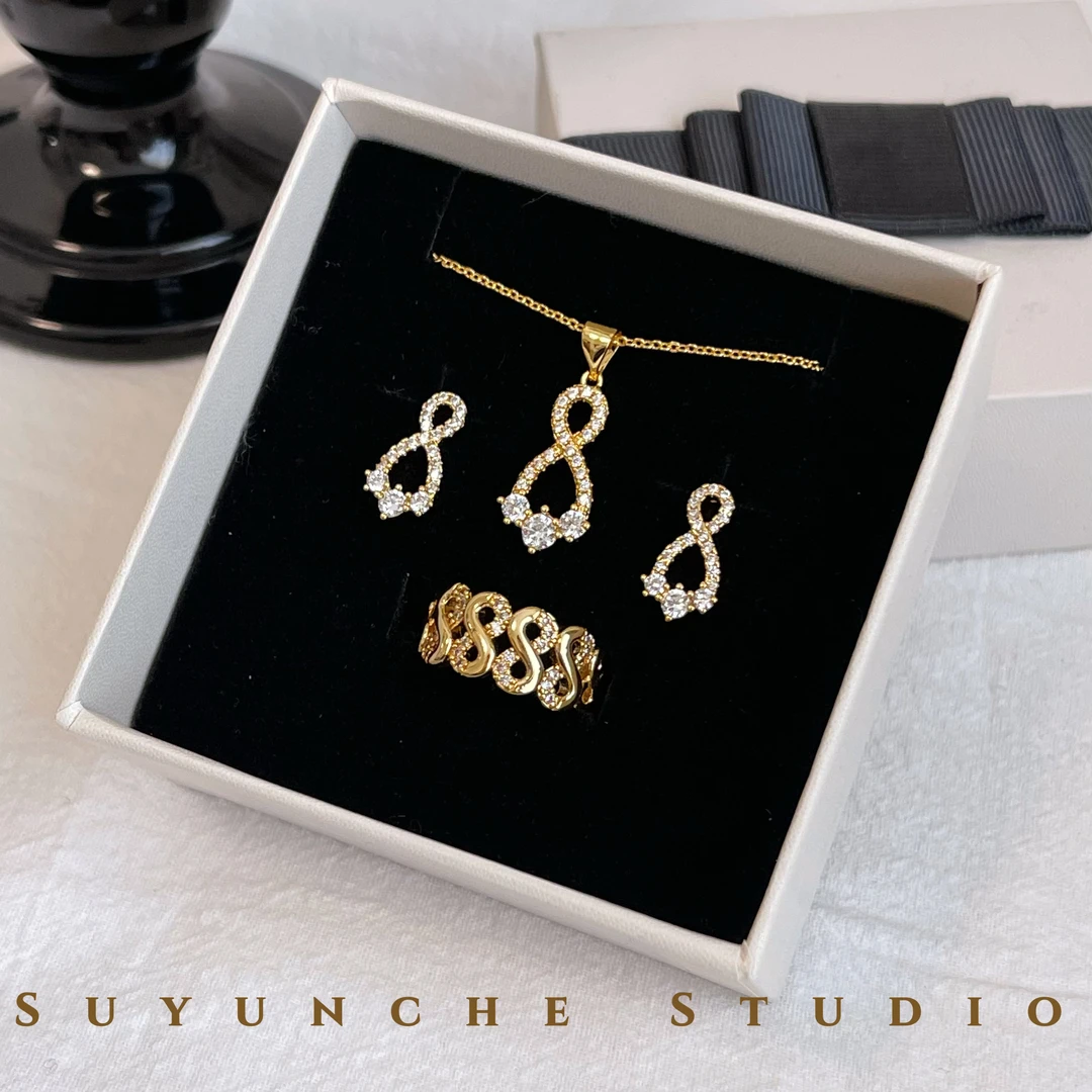 铜合金项链 Suyunche2340轻奢气质小众百搭通勤【永恒】三件套