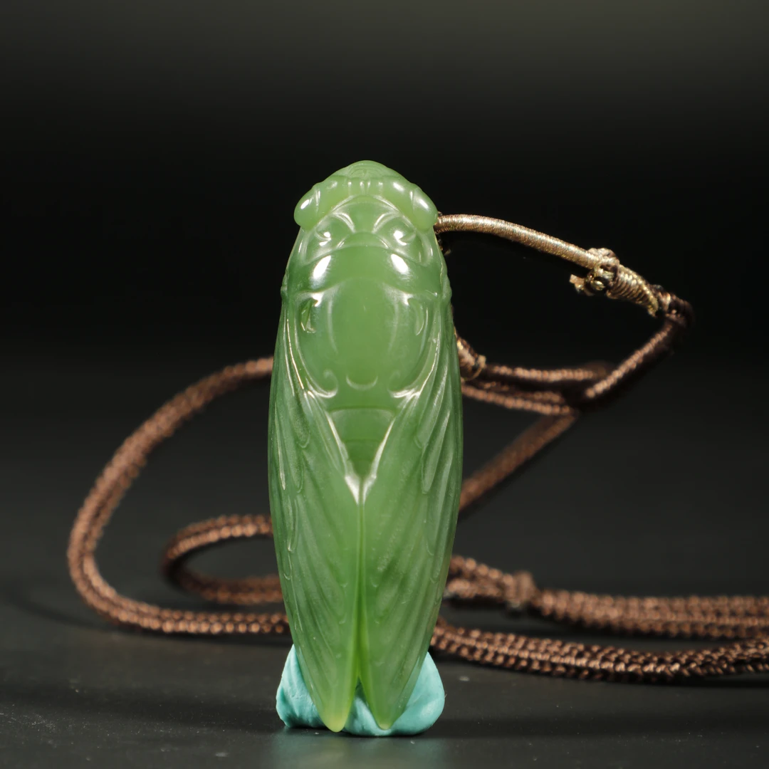 lot8809和田玉碧玉一鸣惊人吊坠/云南典藏