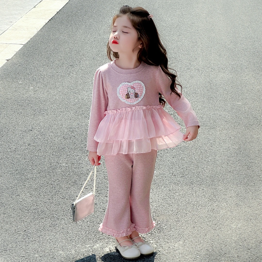 女童春秋季套装2025新款儿童洋气时髦女宝宝秋装两件套衣服童装潮