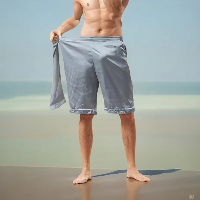 薄款宽松睡裤休闲裤夏季外穿冰丝短裤男士五分裤裤衩男家居裤睡觉