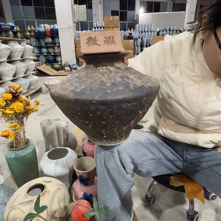 琉璃手工艺品景德镇陶瓷花瓶瑕疵