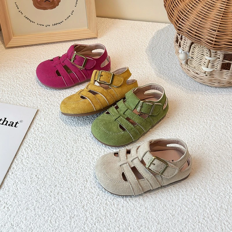 【夏日秀场】韩版儿童复古勃肯鞋时尚男童休闲框子鞋女宝宝罗马凉鞋