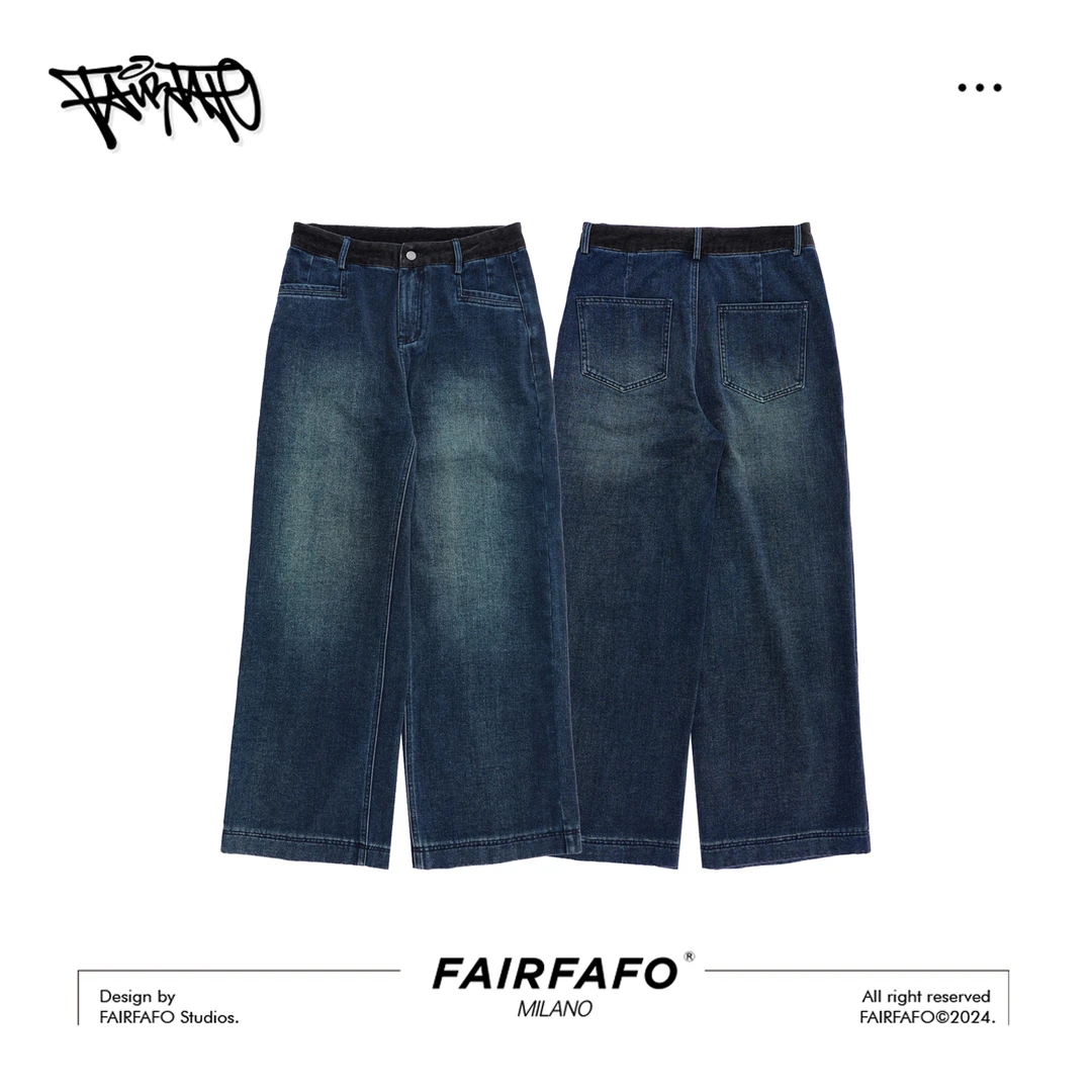 FAIRFAFO林肉肉【舒适绒底】直筒时尚休闲百搭水洗牛仔裤YS4KD0021