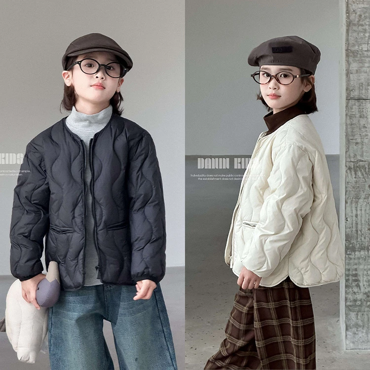 【嗒囜】90白鸭绒女童冬季百搭羽绒服绗穿工艺洋气轻盈保暖羽绒外套