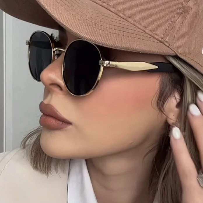 欧美复古金属朋克风圆形大框墨镜男女圆脸高级感嘻哈蹦迪太阳眼镜