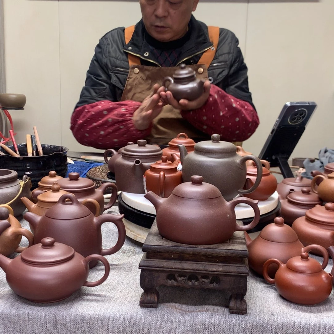 紫泥茶壶饮月170 C半手工制作