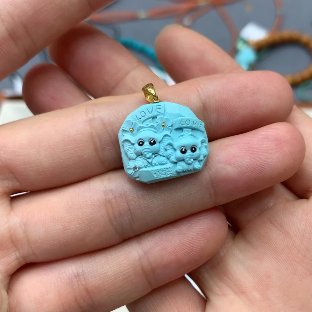 18K金镶嵌绿松石绿松石