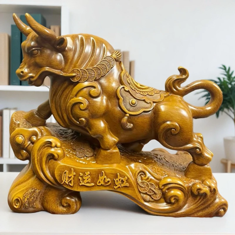 2025款财运如虹牛/客厅办公室茶桌前台牛气冲天摆件