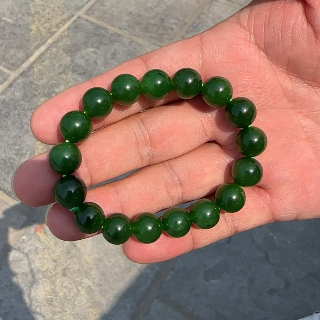 手链未镶嵌和田玉俄罗斯碧玉七号矿卡12