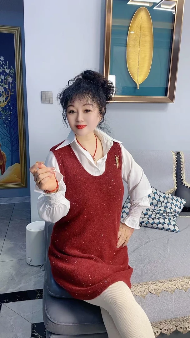 婆婆严选  2025春季时尚潮流衬衫➕背心裙二件套裙