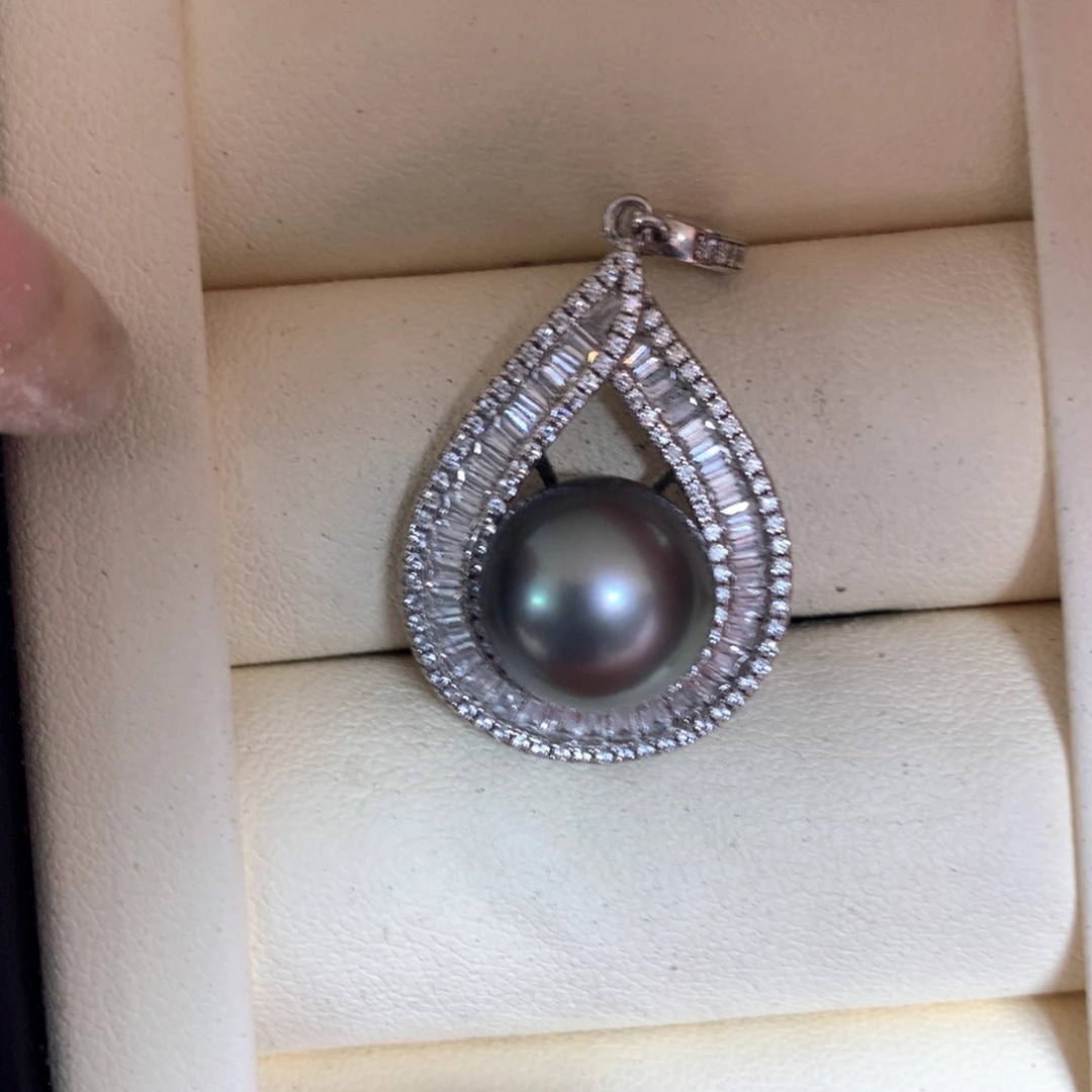 海水珍珠银S925镶嵌颈饰