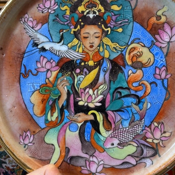 m***了手绘粉彩匣钵泥志野烧