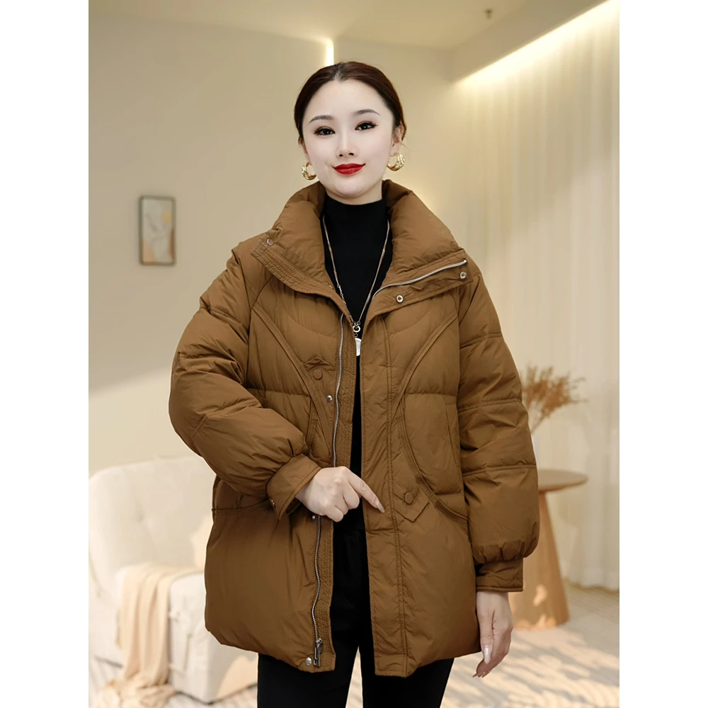 3378羽绒服2025年爆款正品冬季宽松白鸭绒时尚