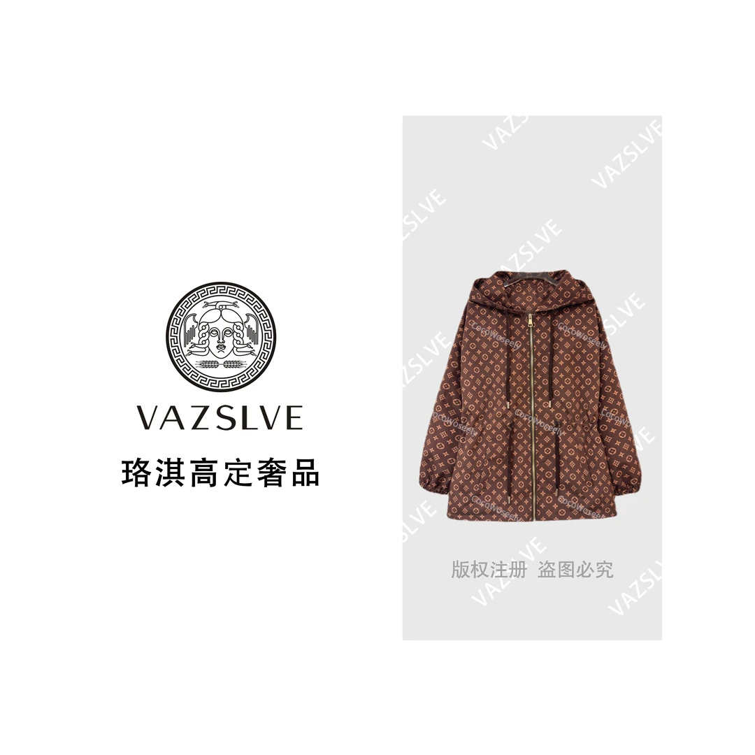 【VAZSLVE/珞淇高定】经典四叶草印花连帽冲锋衣