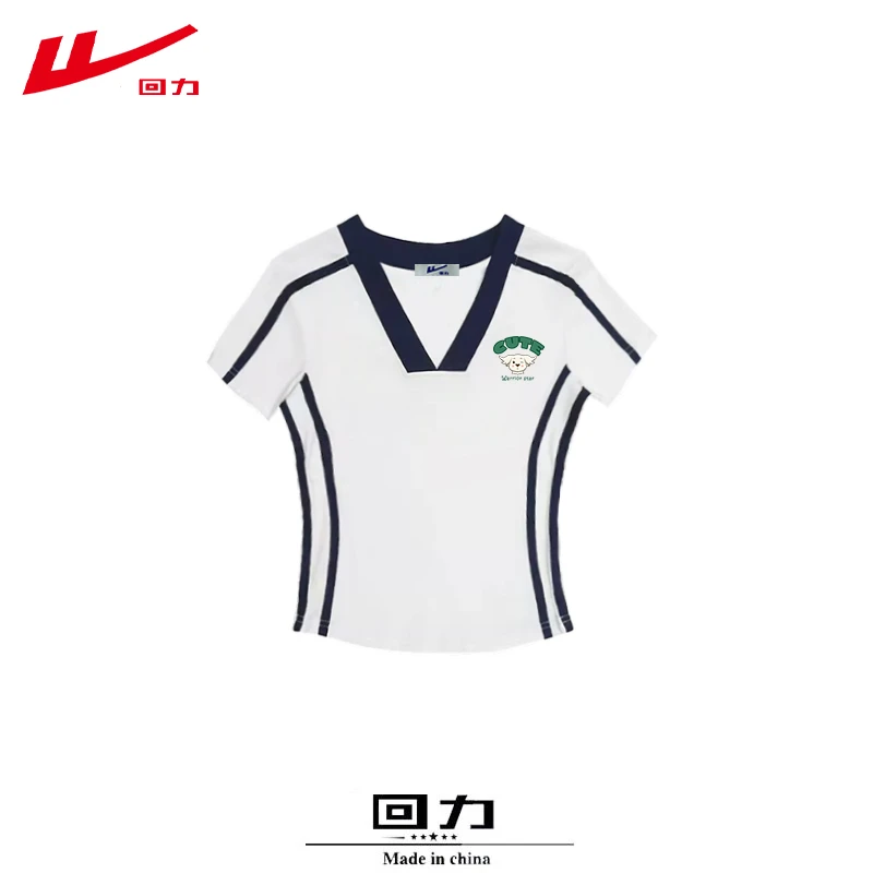 回力夏季学生夏装棉短袖T恤修身女短款辣妹多巴胺时尚小众上衣