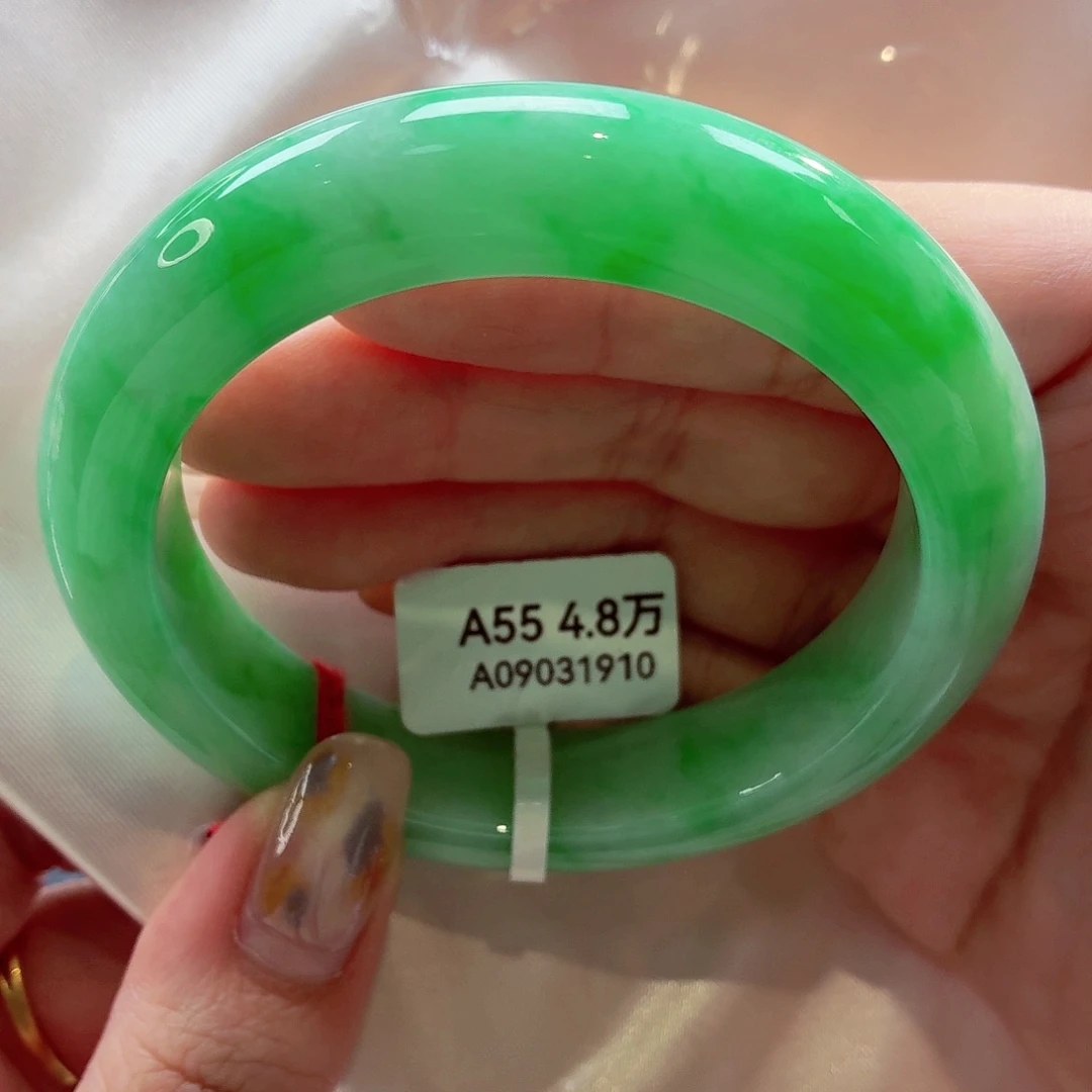 红***鹃翡翠未镶嵌手镯22