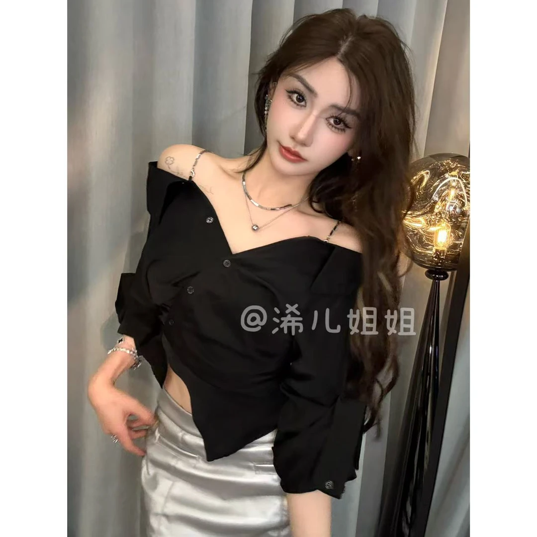 【非正式漂亮】反复爱!巨瘦版也是很心水的一件黑衬衫~