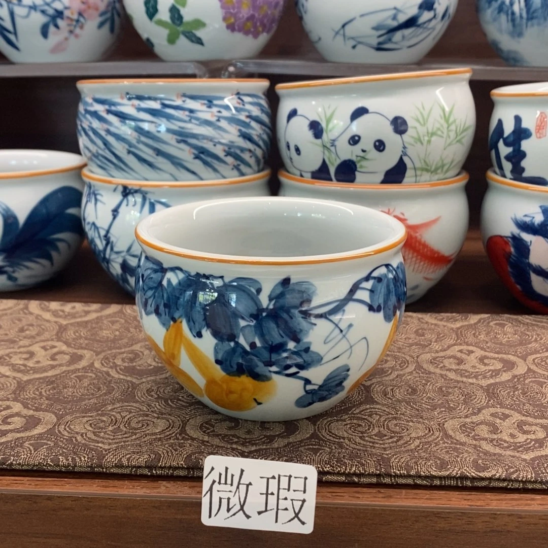 釉下彩老陶泥手工绘制