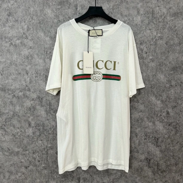未使用 GUCCI/古驰 白色字母logo半袖T恤