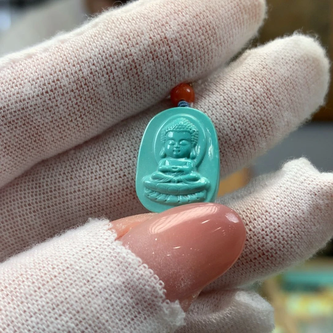 绿松石未镶嵌挂件
