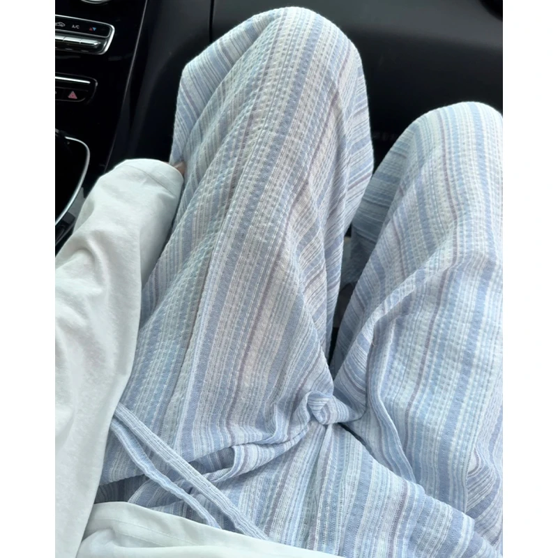 山本裤男女同款潮流直筒高腰长裤夏季薄款休闲裤条纹垂感拖地裤