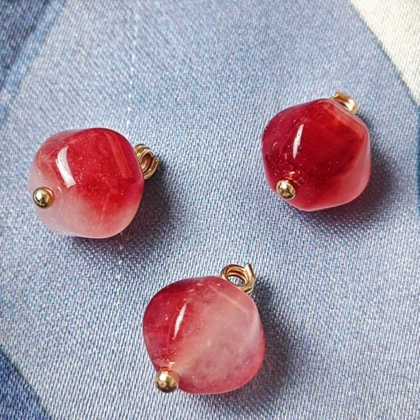 10mm天然玉石六边形双色扣新中式国风旗袍马甲衬衫宋锦定制扣高端