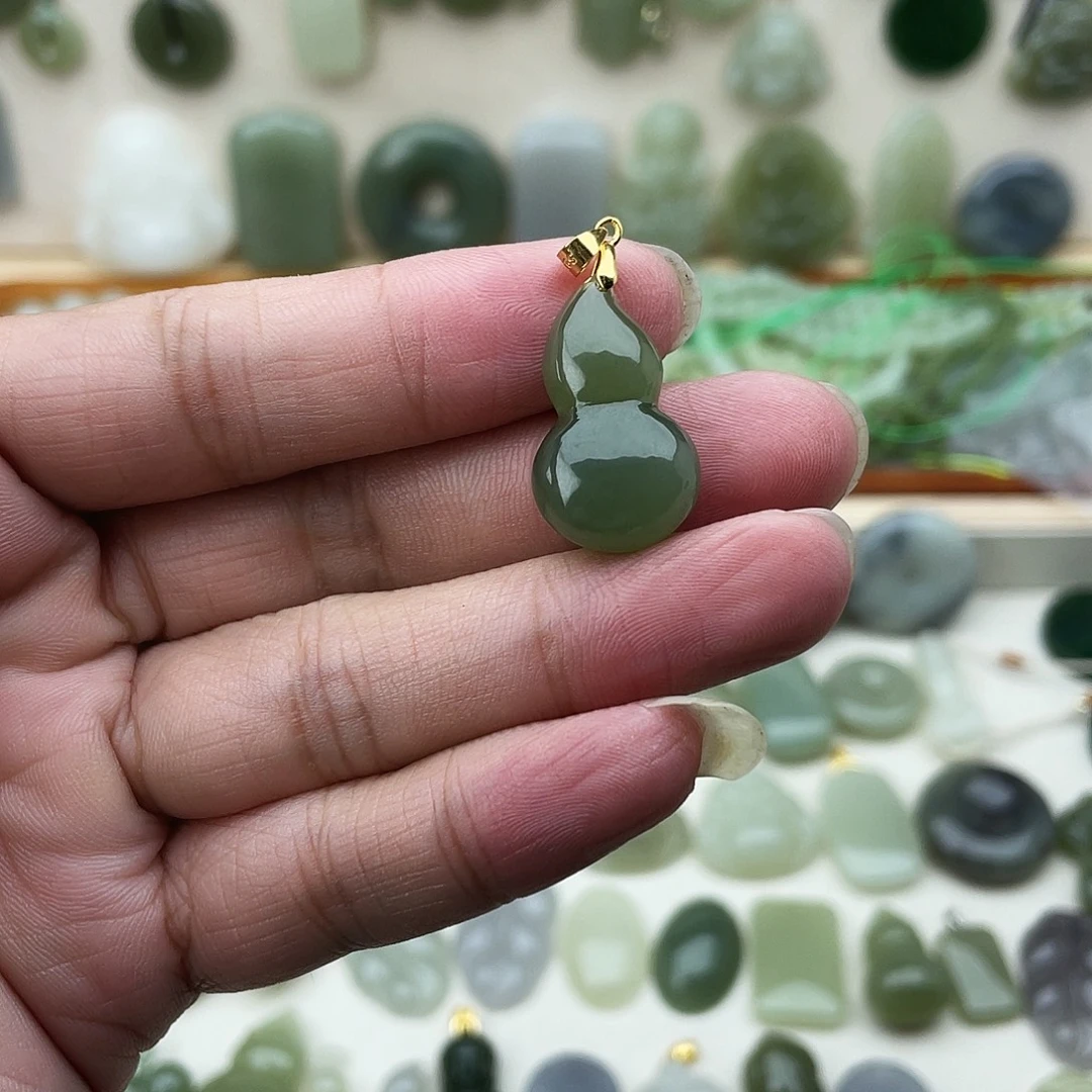 和田玉银S925镶嵌吊坠(不含链)