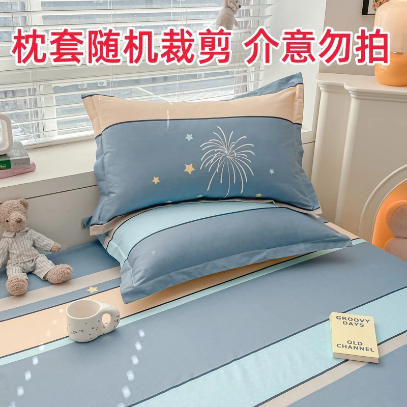 纯棉枕套48x74cm一对装夏凉春秋冬加厚单人学生宿舍全棉单枕头套
